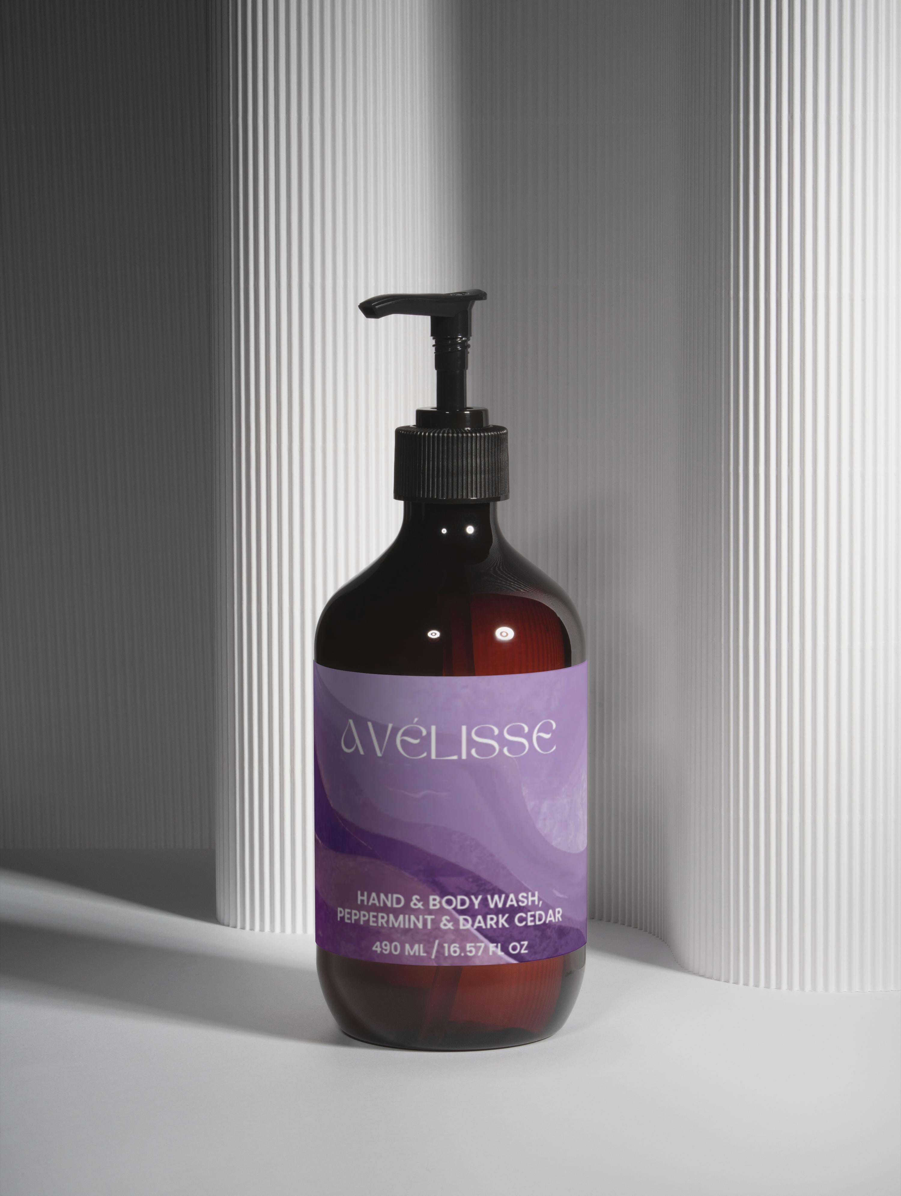 Hand & Body Wash, Peppermint & Dark Cedar