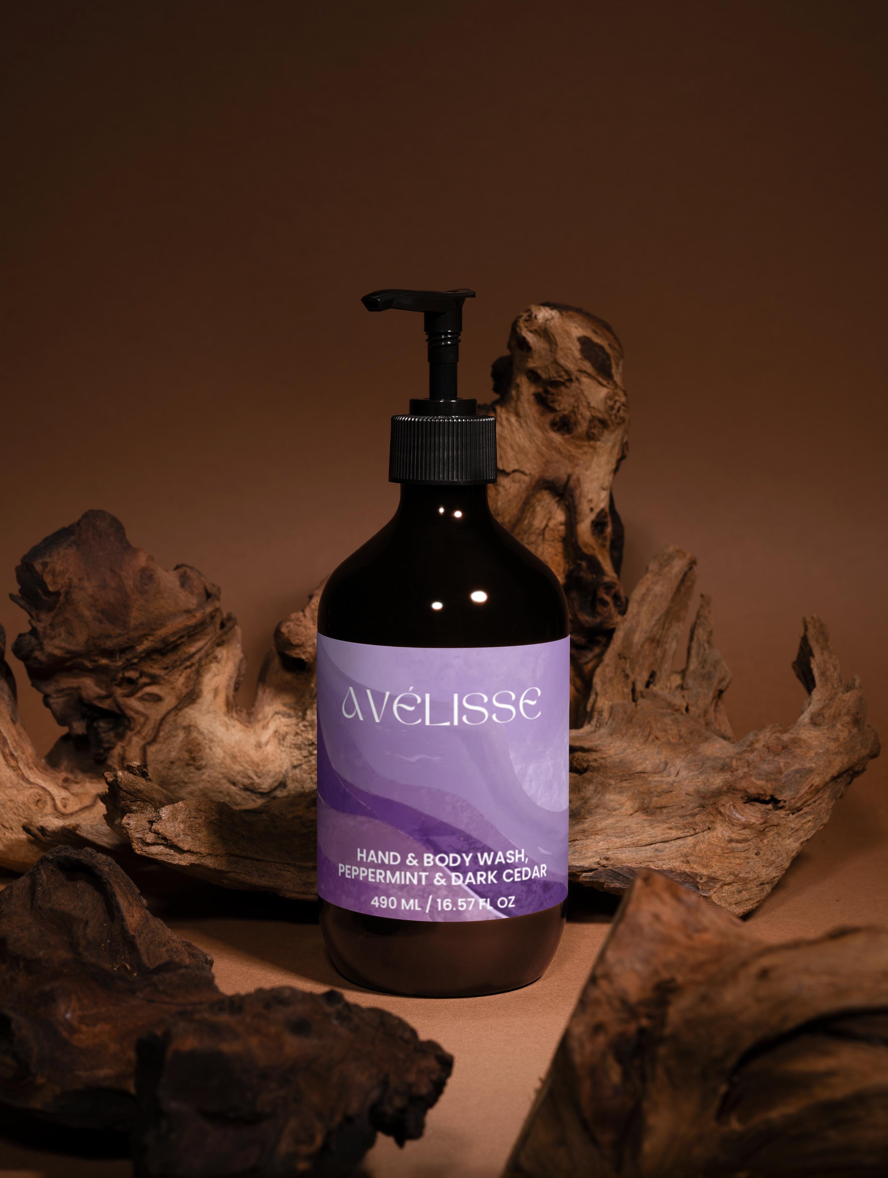 Hand & Body Wash, Peppermint & Dark Cedar